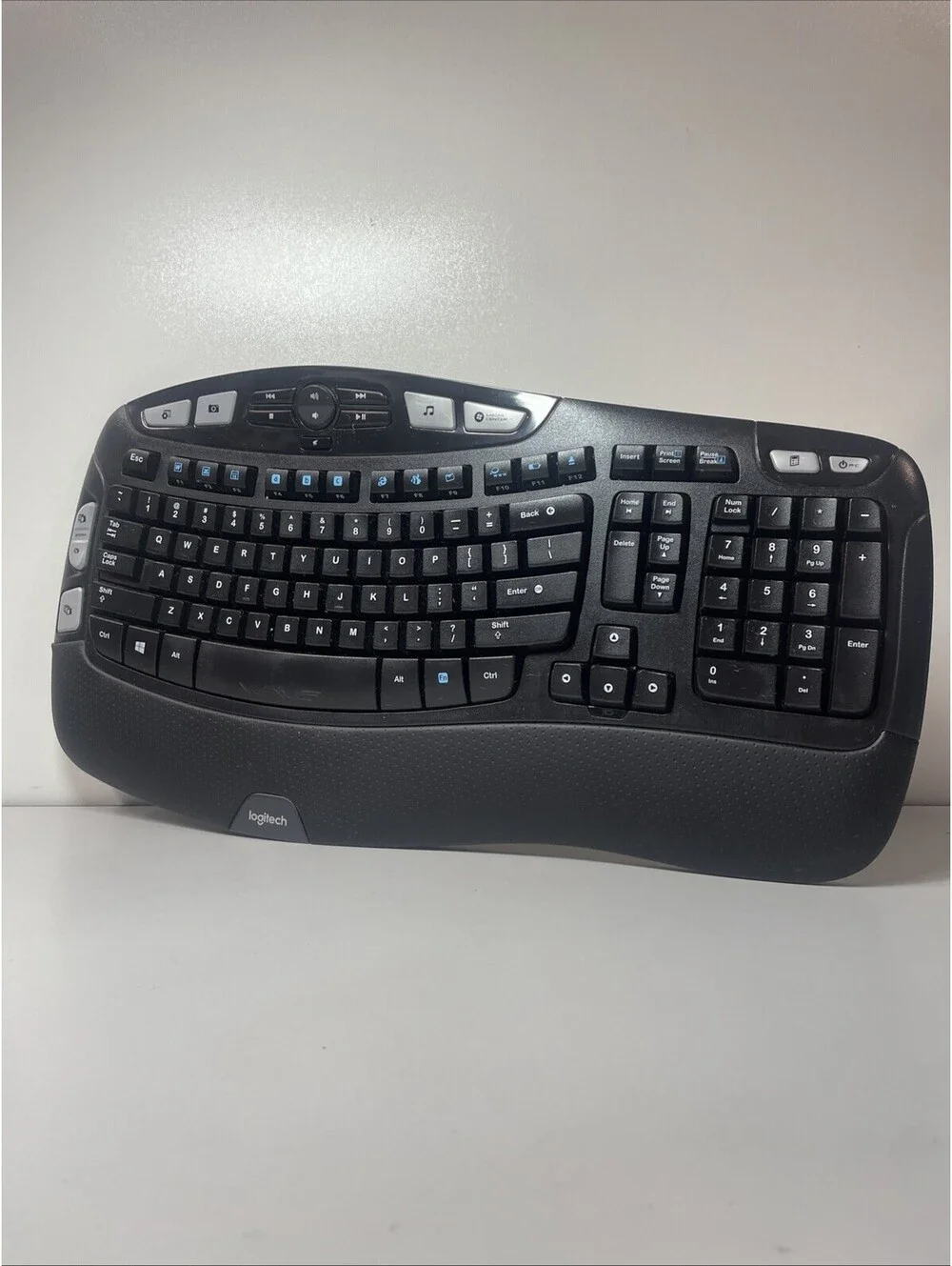 Logitech K350 Wireless Ergonomic Keyboard Wave No Dongle Tested PC